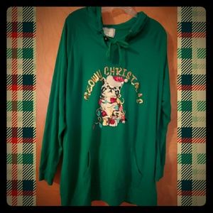 Lightweight Meowy Christmas cat hoodie